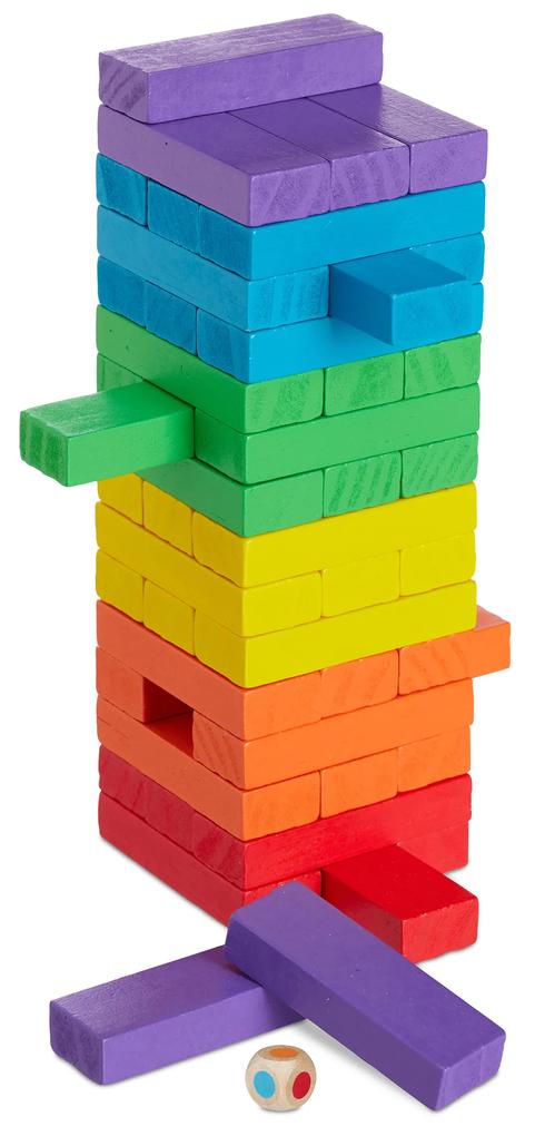 Rodinná hra drevená veža, farebná rd2786