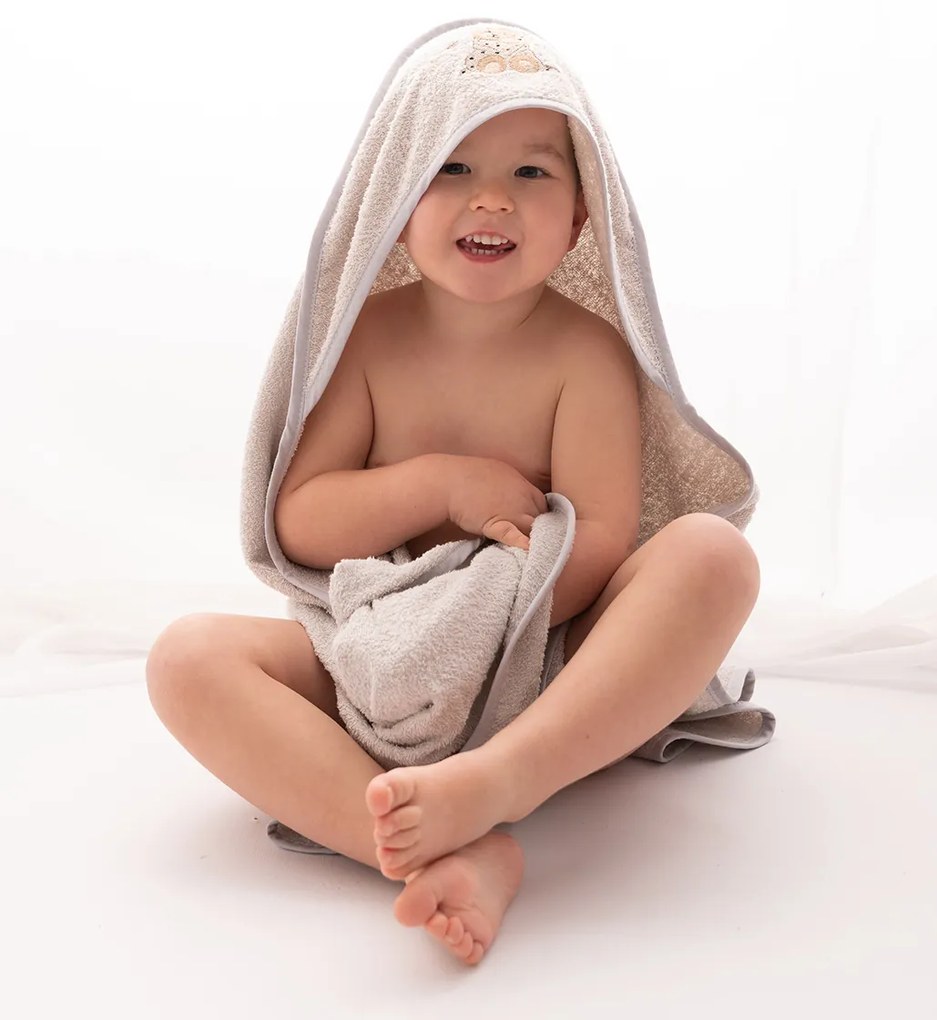 Babymatex Osuška s kapucňou MAXI 100x100 cm - Sivá