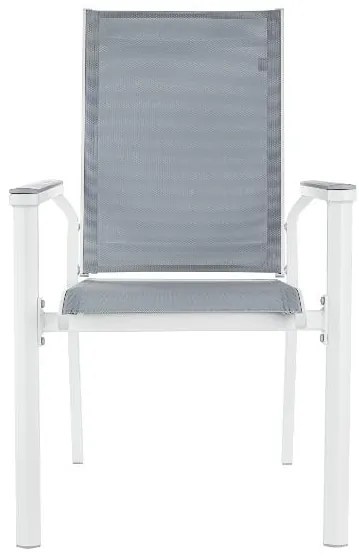 Livarno home Hliníkové skladacie kreslo Houston, biele/bledosivé  (100385913)
