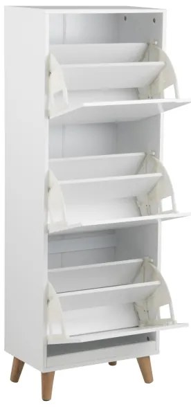 Skrinka na topánky s 3 zásuvkami CARLY biela