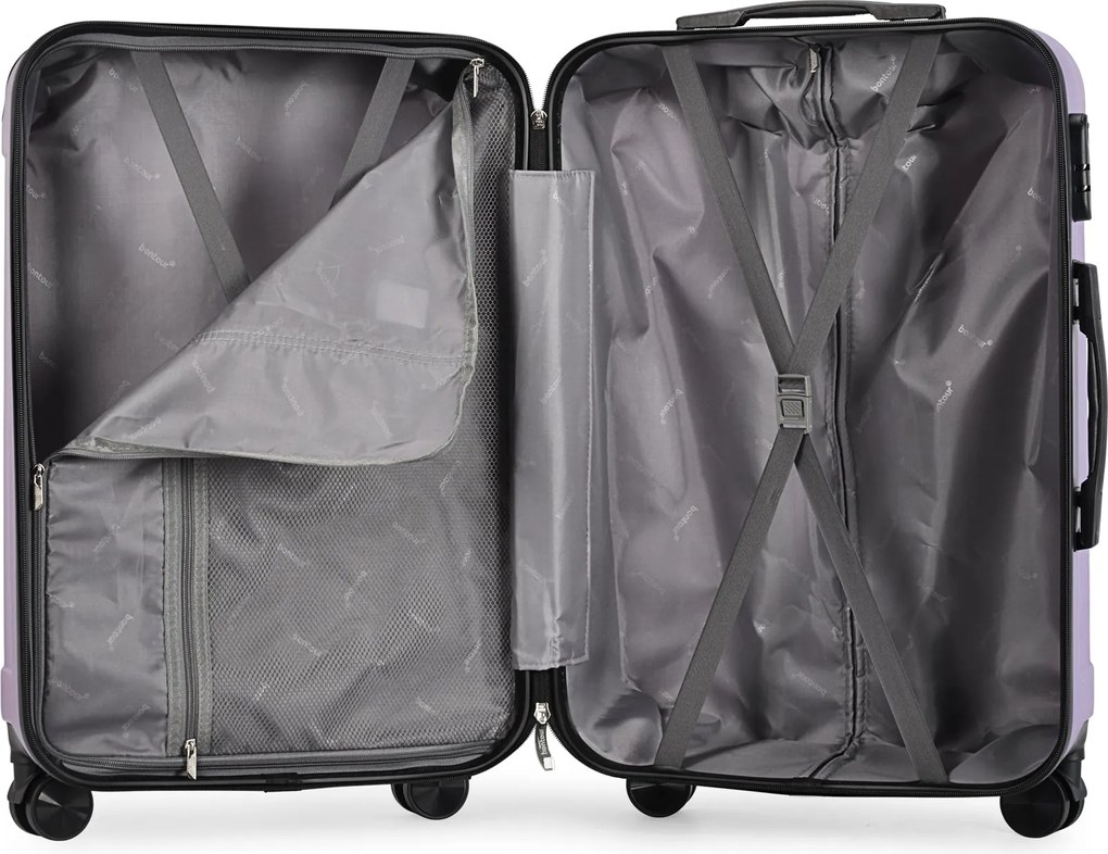 Stredný kufor so 4 kolieskami 65x44,5x27 cm, veľkosť M, ružovo fialová farba