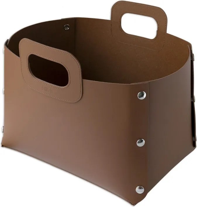 Úložný kôš Kätkö , koža / hnedý