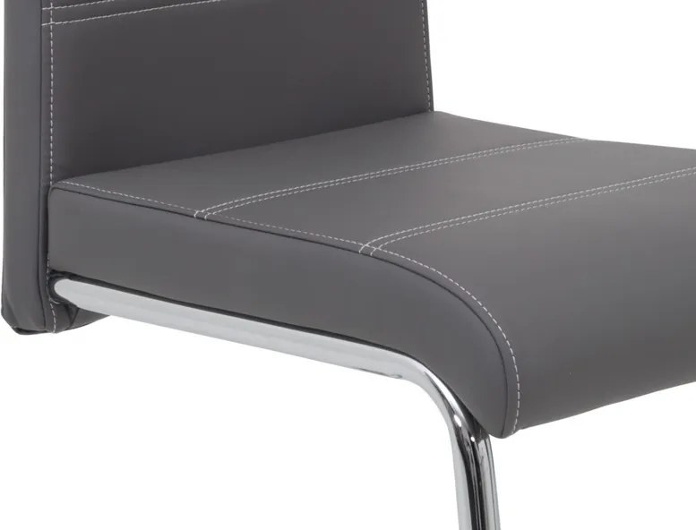 Jedálenská stolička Flora, šedá ekokoža