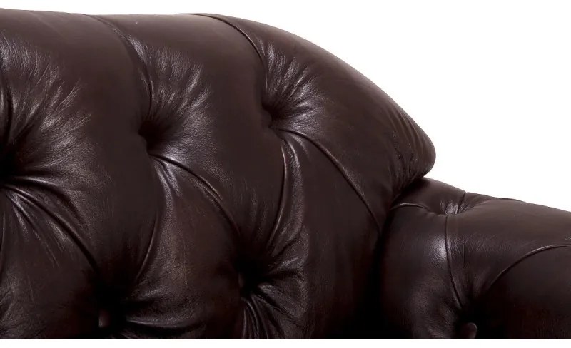 furniture-nabytek.cz - Pohovka Chesterfield Hereford 2-miestna z pravej kože, hnedá
