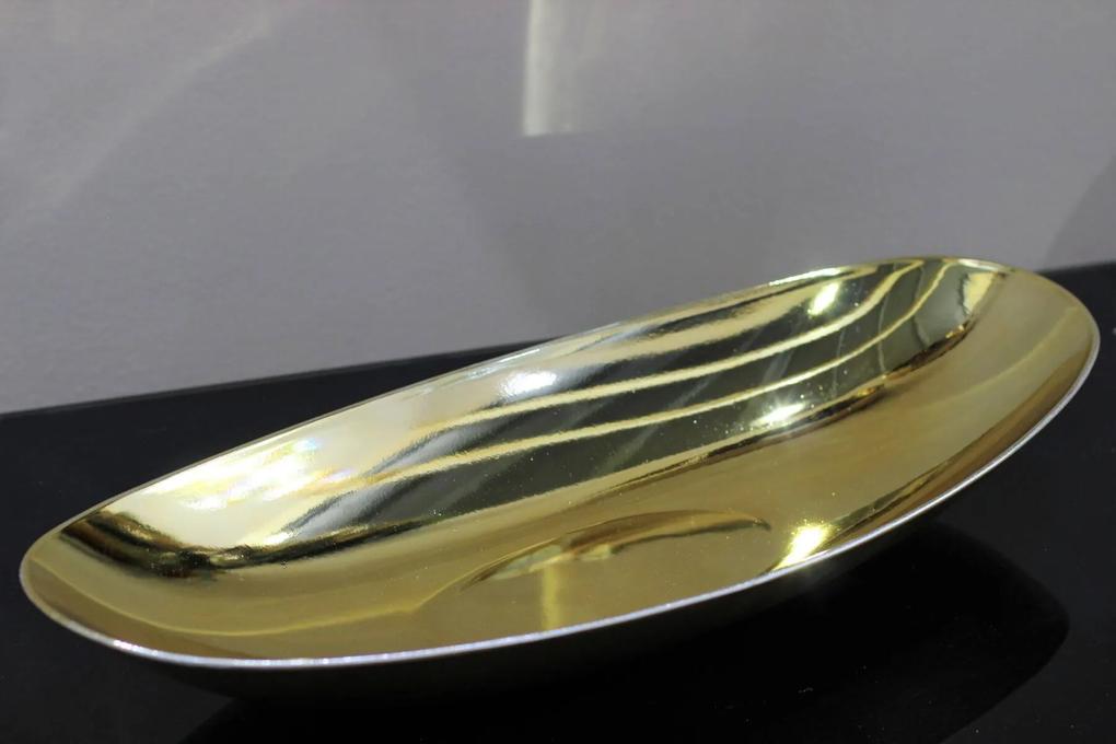 Zlatá plastová miska oválna 50cm