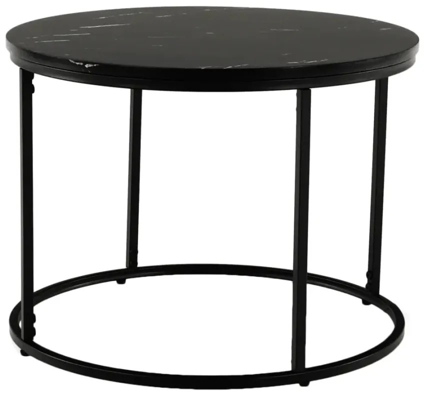 Konferenčný stolík, čierny mramor/čierny kov, GAGIN