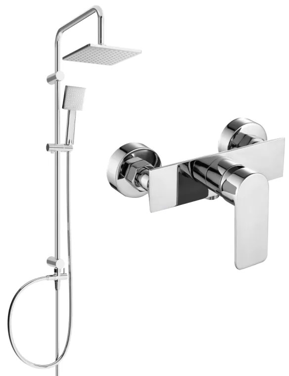 Mexen Tord, sprchový set s dažďovou sprchou a sprchovou batériou Alexa, chrómová, 71240200-00