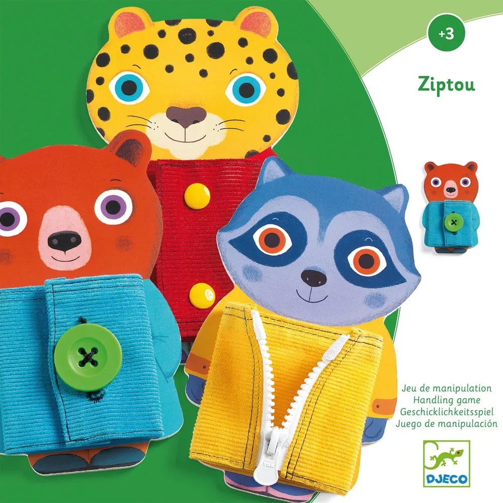 Detské drevené zapínacie zvieratká Djeco