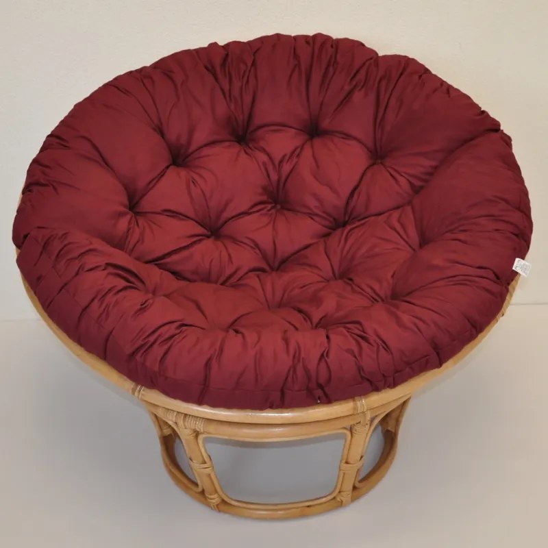 Relaxačný papasan DEMETRIA — ⌀100 cm, ratan, látka, medová / viac farieb Fialový melír