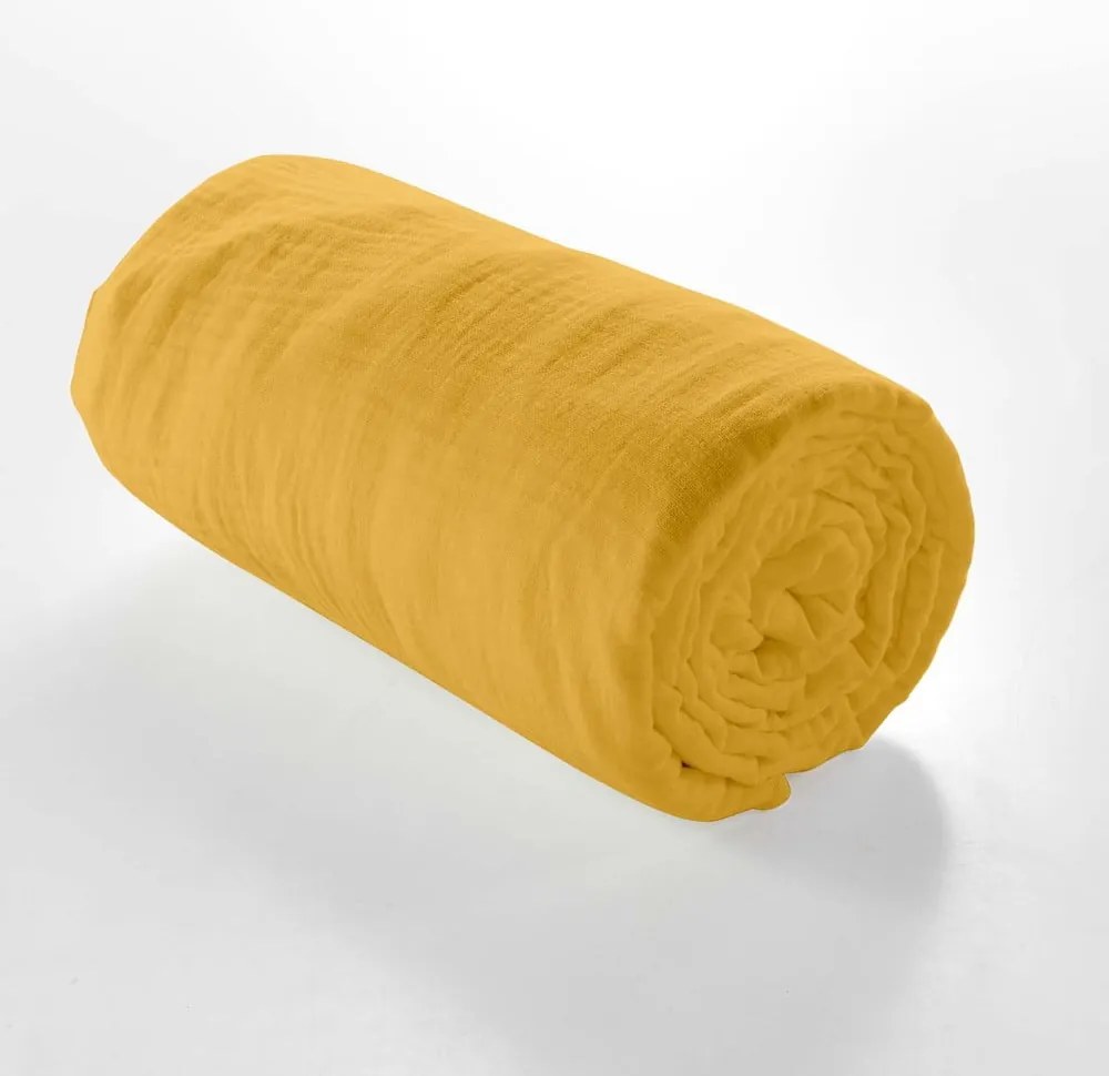 Žltá napínacia mušelínová plachta 140x190 cm Angelia – douceur d'intérieur