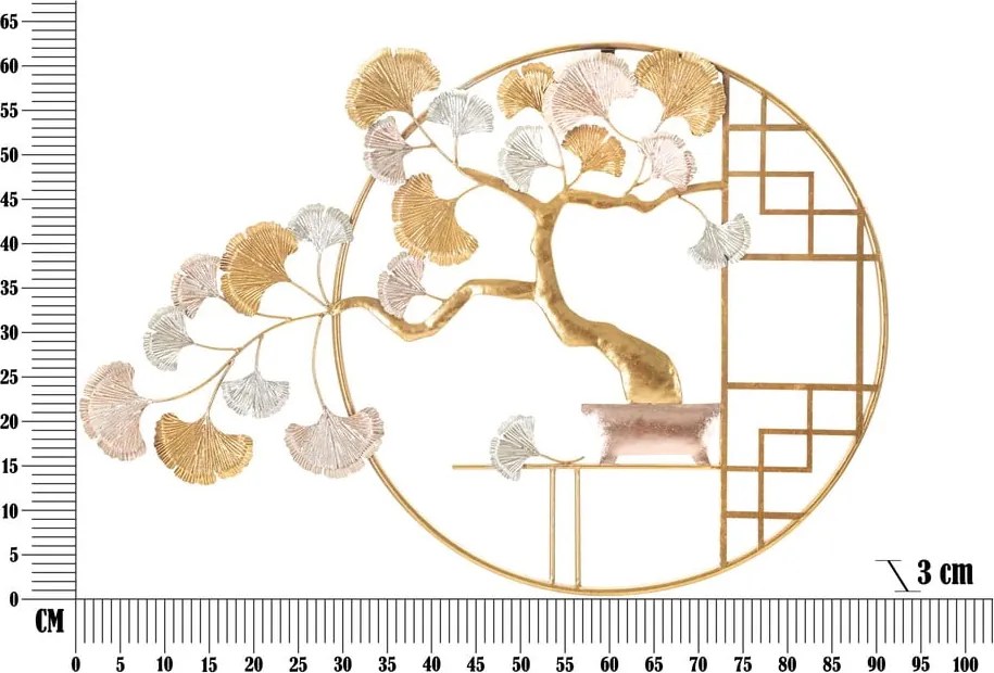 Kovová nástenná dekorácia 91,5x63 cm Nippon – Mauro Ferretti