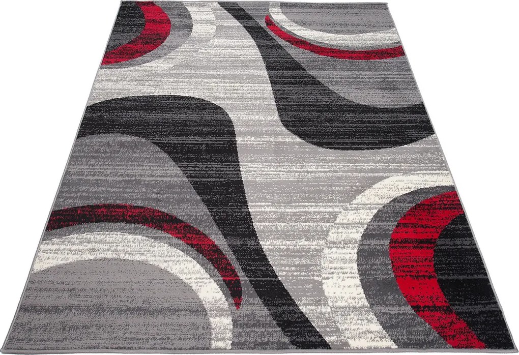 Kusový koberec TAPIS Grace - šedý/červený