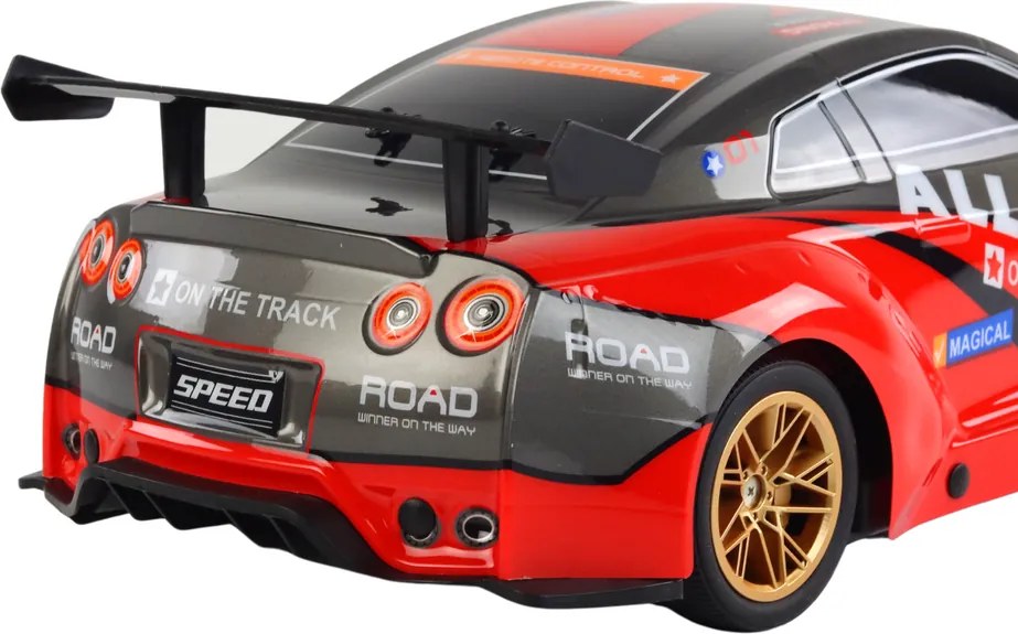 LEAN Toys Veľké diaľkovo ovládané športové auto v mierke 1:10, červené