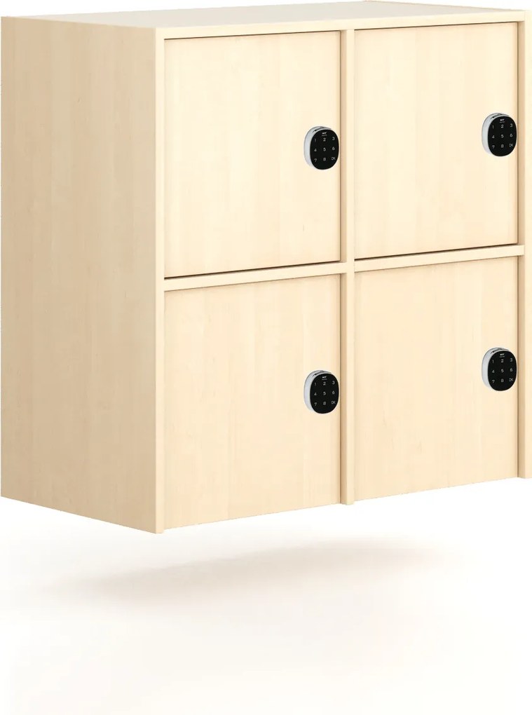 Nadstavba pre skrine FRAME, 4x dvere, 872 x 450 x 854 mm, kódový zámok, breza