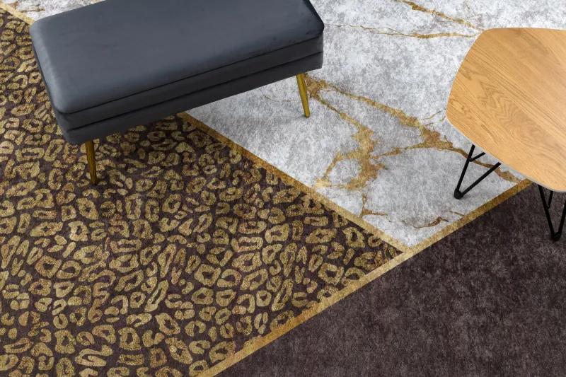 MIRO 51338.805 umývací koberec Mramor, geometrická protišmykový - hnedý Veľkosť: 120x170 cm