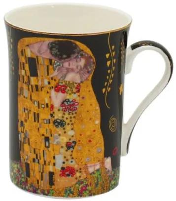 HOME ELEMENTS Porcelánový hrnček 300 ml, Klimt Bozk čierny