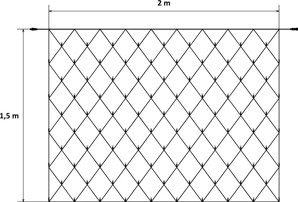 DECOLED Svetelná sieť LED Hobby Line, 2x 1,5 m, ľadovo biela, 90 diód