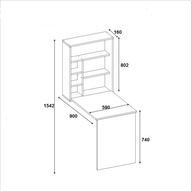 Pracovný stôl Sedir Anthracite