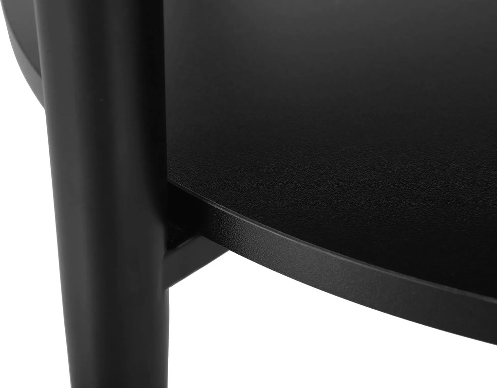 Konferenčný stolík Ella 80 cm biely mramor/čierny