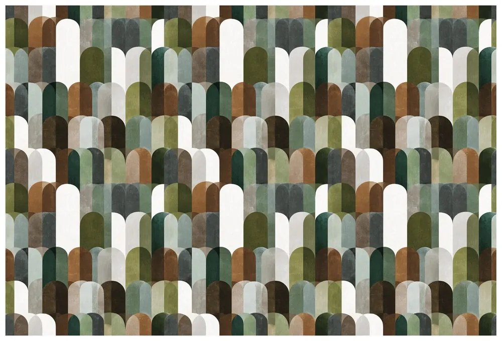 Fototapeta zelenohnedé oblúkové vzory