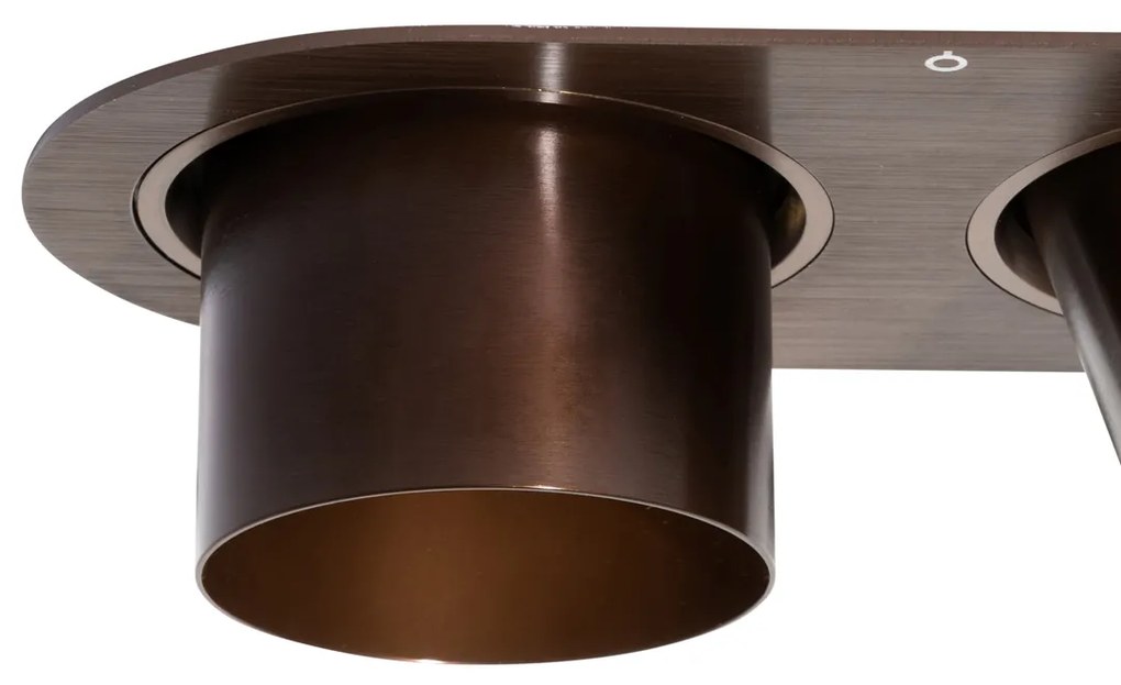 Okrúhle zapustené bodové svetlo tmavá bronz GU10 70 mm sklopné 2-svetlo - Installa