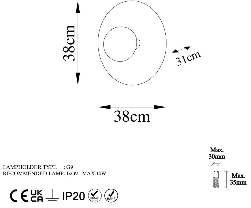 Nástenné svietidlo v medenej farbe ø 38 cm Kurt – Opviq lights