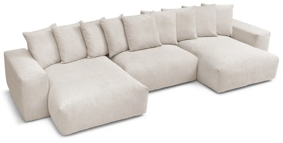 Krémová menčestrová rohová pohovka Voltaire – Bobochic Paris