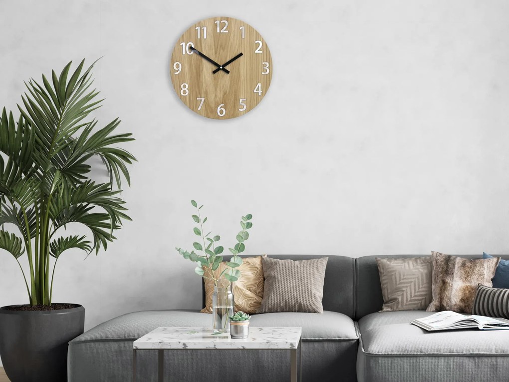 Drevené nástenné hodiny Amadeus 33 cm čierne/biele