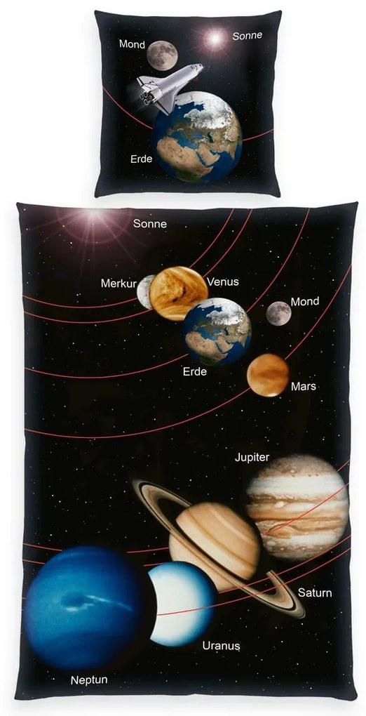 Herding Bavlnené obliečky Vesmír, 135 x 200 cm, 80 x 80 cm