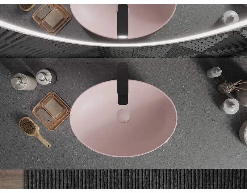 Mexen Cornelia, umývadlo na dosku 50 x 36 cm, ružová matná, 21885044