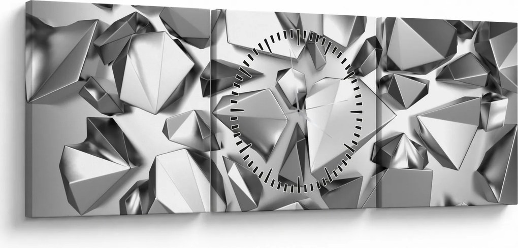 Obraz 3D abstrakcie (s hodinami) (90x30 cm)