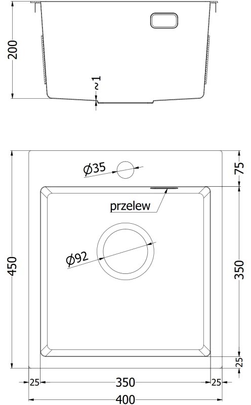 Mexen Solix, 1-komorový nerezový drez 400 x 450 mm, brúsená meď, vzor voština, 6401401000-65HC