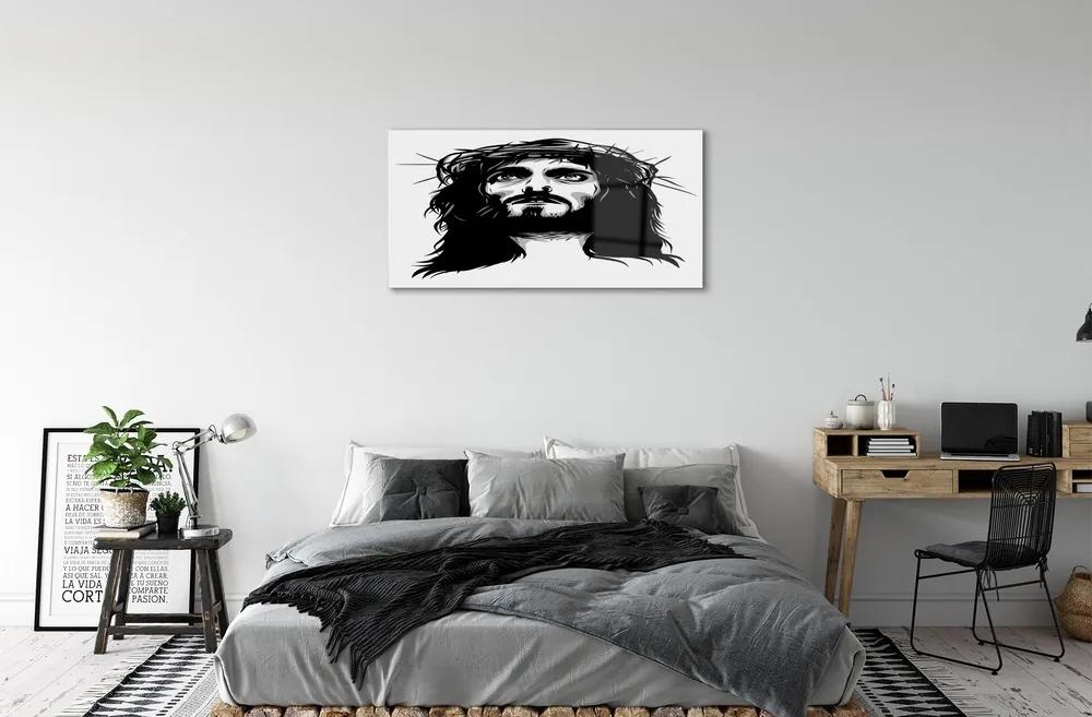 Sklenený obraz ilustrácie Ježiša 140x70 cm