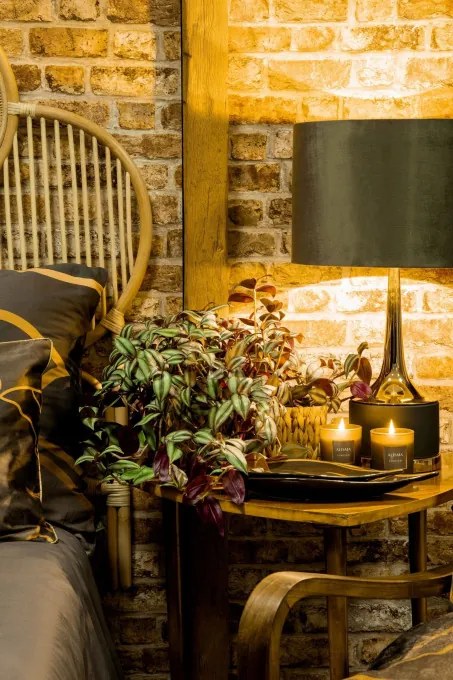 Dekoračný podnos ALISMA 2 1 hnedý / zlatý