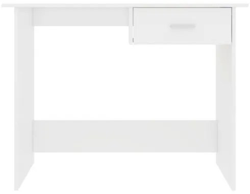 vidaXL Stôl lesklý biely 100x50x76 cm drevotrieska-