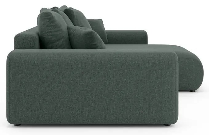 Tmavozelená rozkladacia rohová pohovka s úložným priestorom (variabilný roh) Luma – Ropez