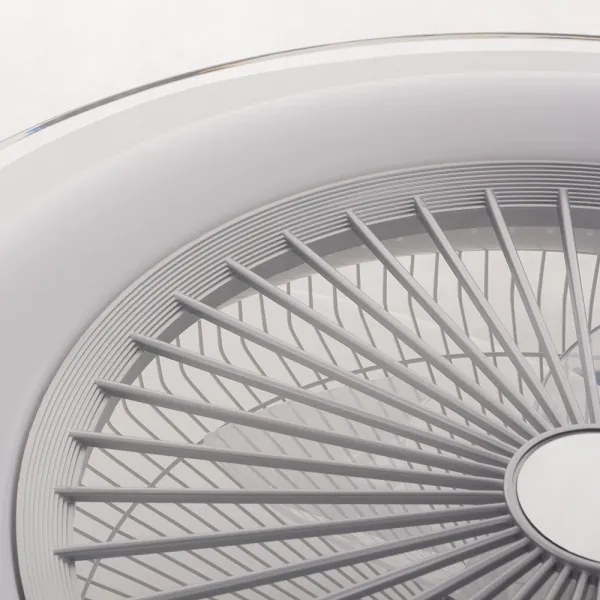 LED Stmievateľné stropné svietidlo s ventilátorom ZONDA LED/48W/230V strieborná + DO