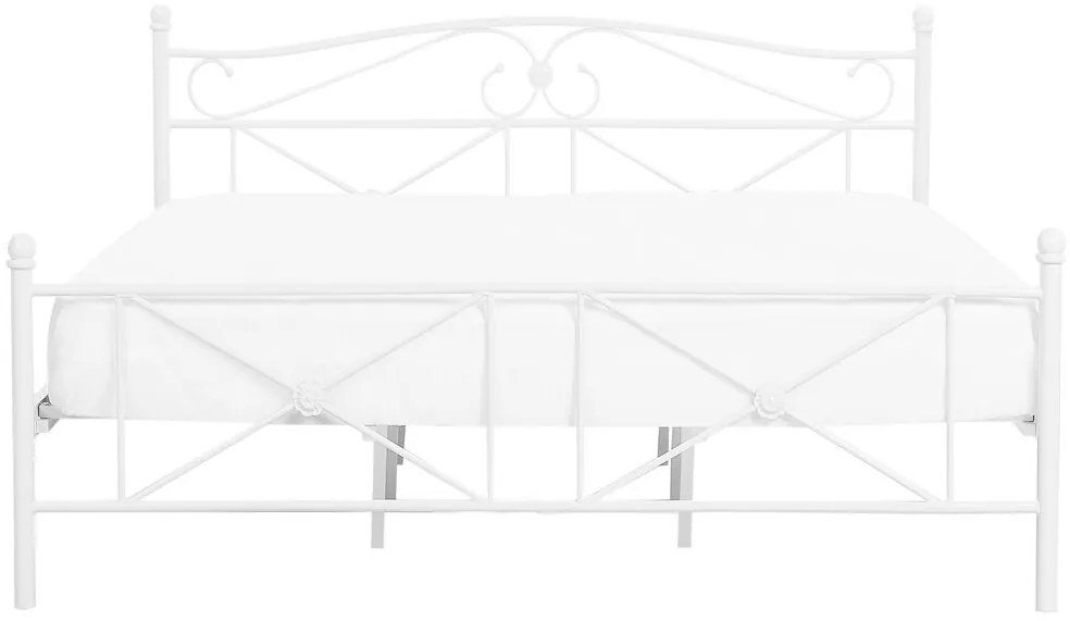Manželská posteľ 140 cm RANDEZ (kov) (biela) (s roštom). Vlastná spoľahlivá doprava až k Vám domov. 1018569