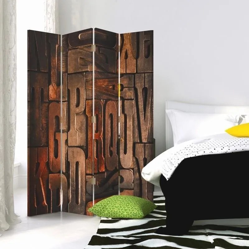 Gario Paraván Písmená Rozmery: 145 x 170 cm, Prevedenie: Otočný paraván 360°