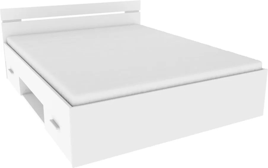 Biela posteľ s úložným priestorom Demeyere Michigan, 160 × 200 cm