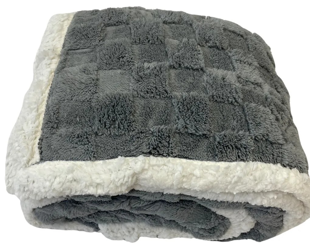 Deka luxury baranková z mikroplyšu tmavo sivá 200x230cm TiaHome