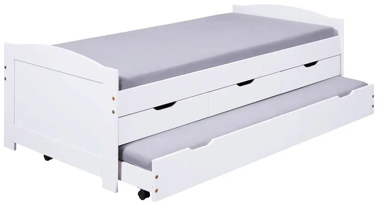 Inter Link Funkčná posteľ s 3 zásuvkami (Ulli – biela) (100161881)