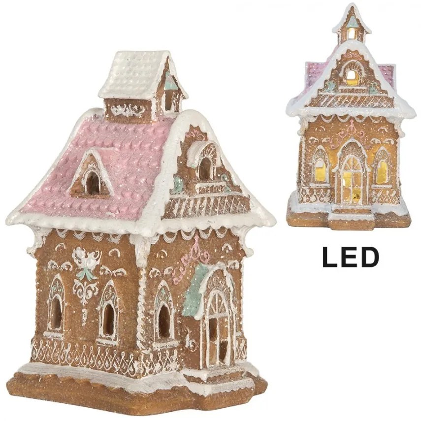 Perníkový LED domček kostol Gingerbread Cotti - 9*10*15 cm