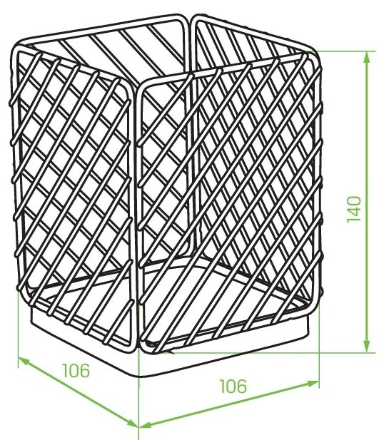 Laveo Oslo, stojan na príbory 106x106x140 mm, čierna-hnedá, LAV-ELA_700A