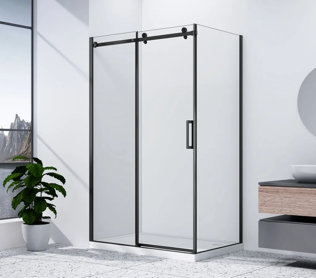Gelco Gelco, DRAGON BLACK obdĺžniková sprchová zástena 1100x900mm L/P varianta, GD4611B-02