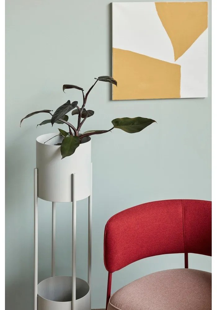 Biely kovový stojan na kvety Hübsch Stand, výška 1 m