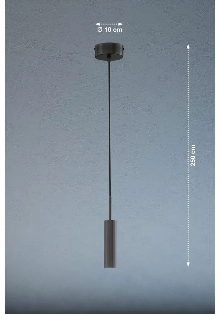 Čierne LED stmievateľné závesné svietidlo ø 10 cm Stina – Fischer & Honsel