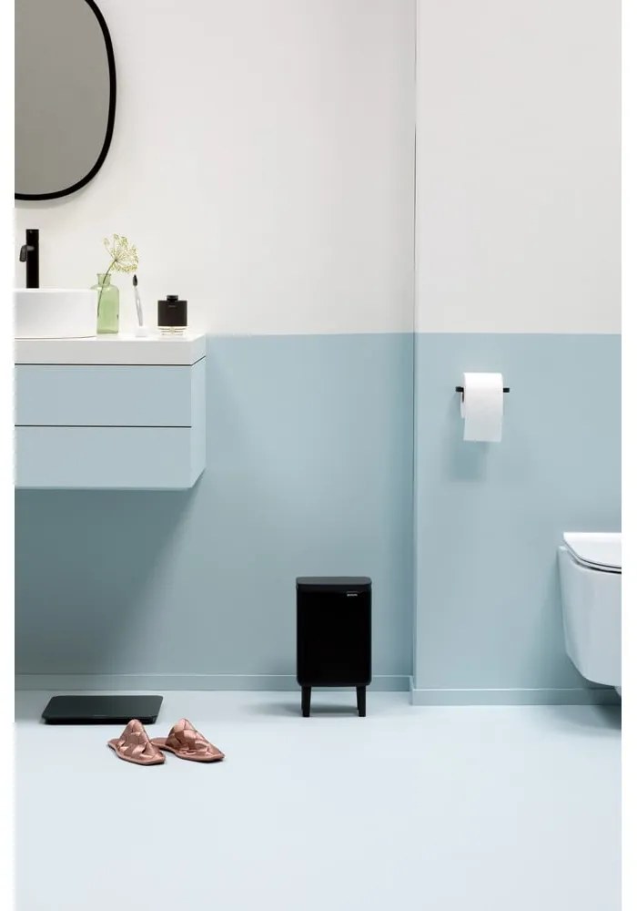 Matne čierny oceľový odpadkový kôš 4 l Bo Hi – Brabantia