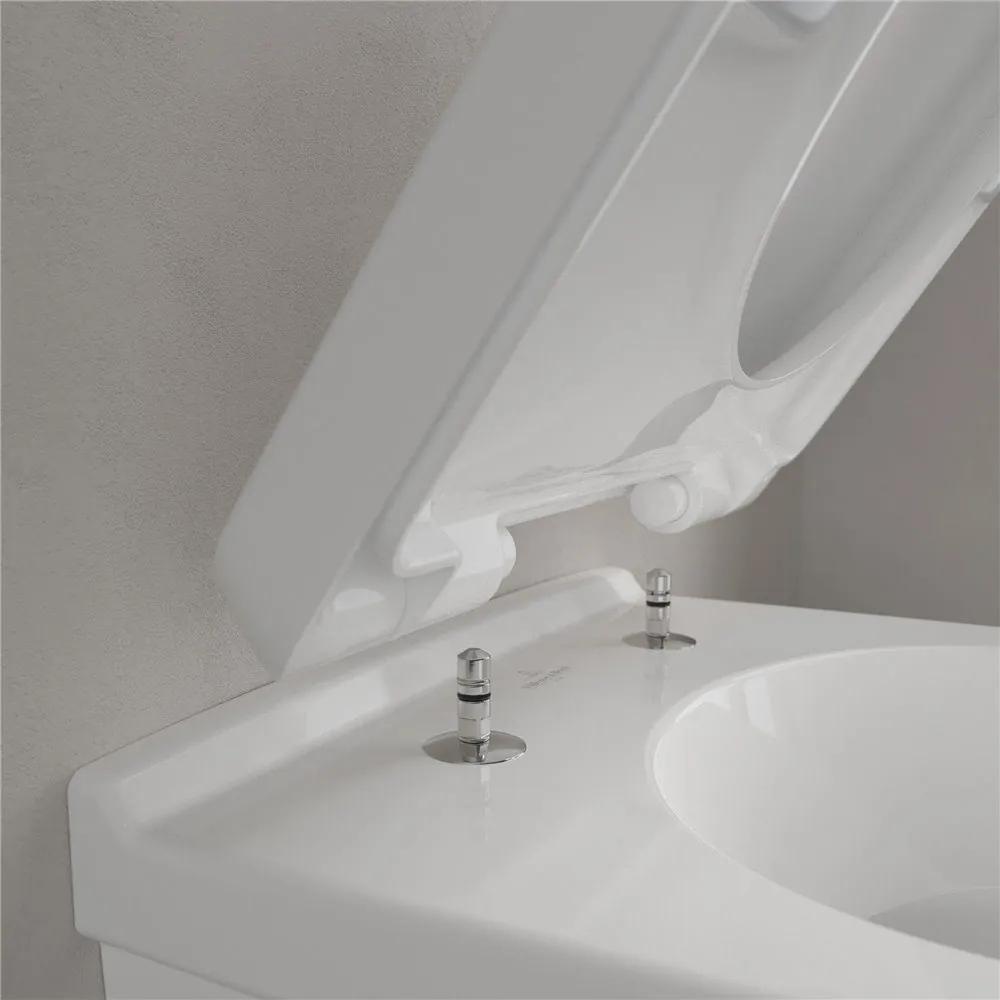 VILLEROY &amp; BOCH O.novo Compact závesné WC s hlbokým splachovaním, 360 x 490 mm, biela alpská, s povrchom CeramicPlus, 568810R1