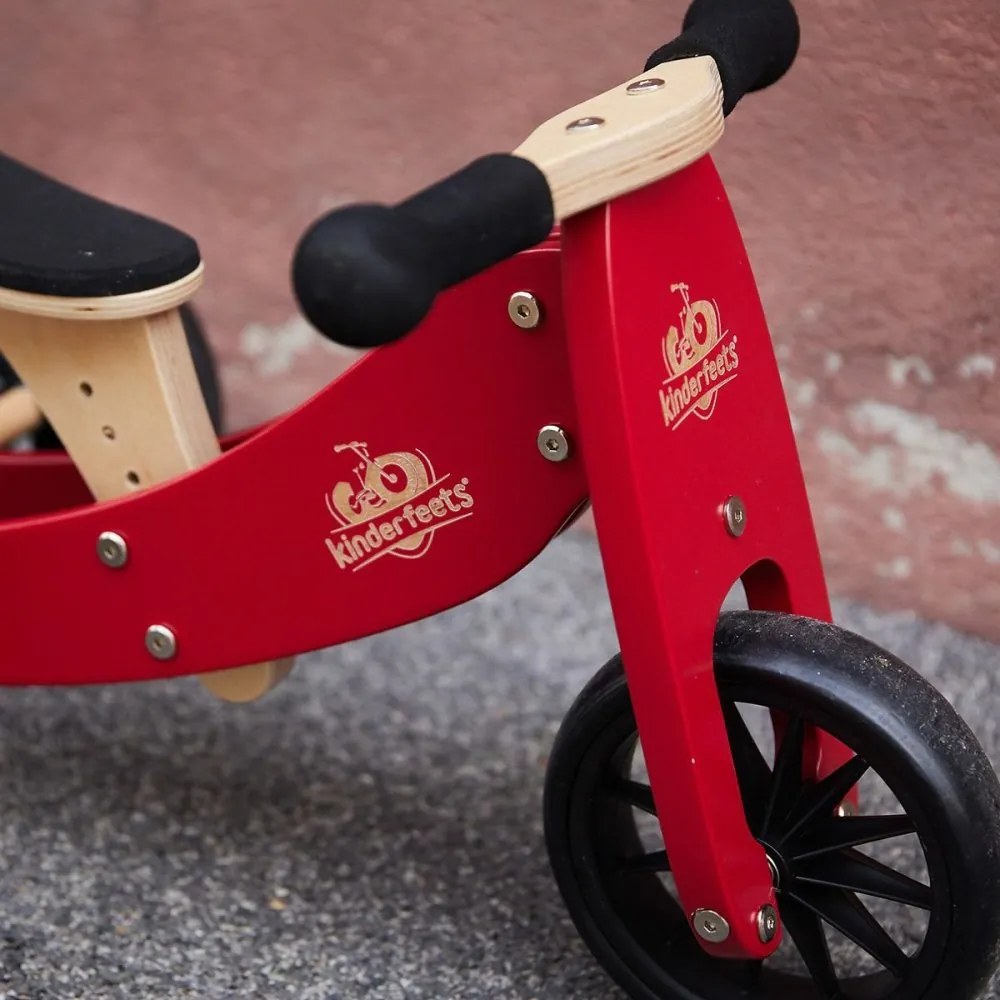 Drevené balančné odrážadlo Tiny Tot 2v1 červená